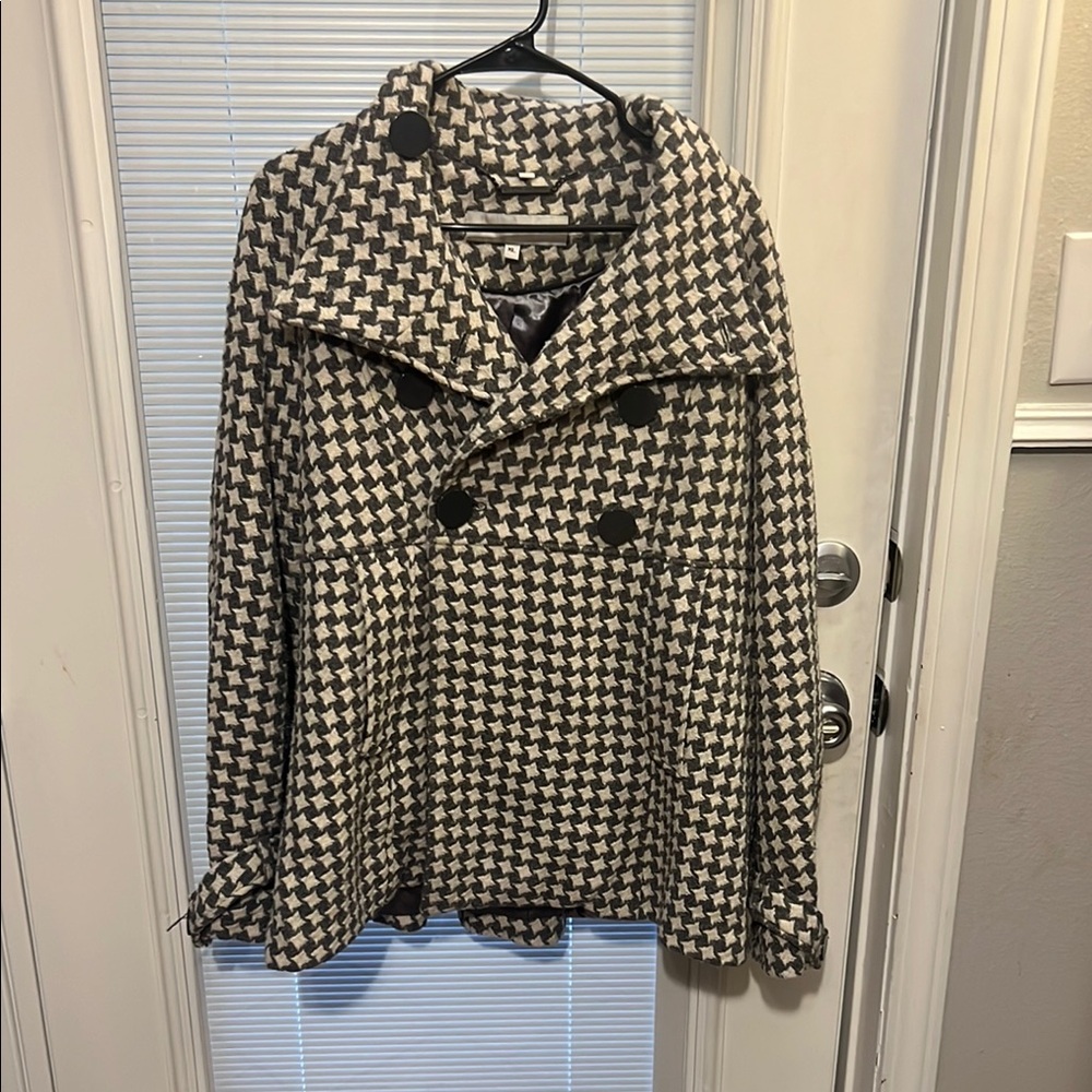 Steve Madden Black and White Pea Coat